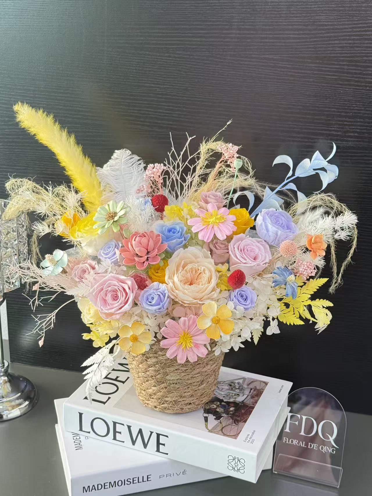 Preserved Flower Basket