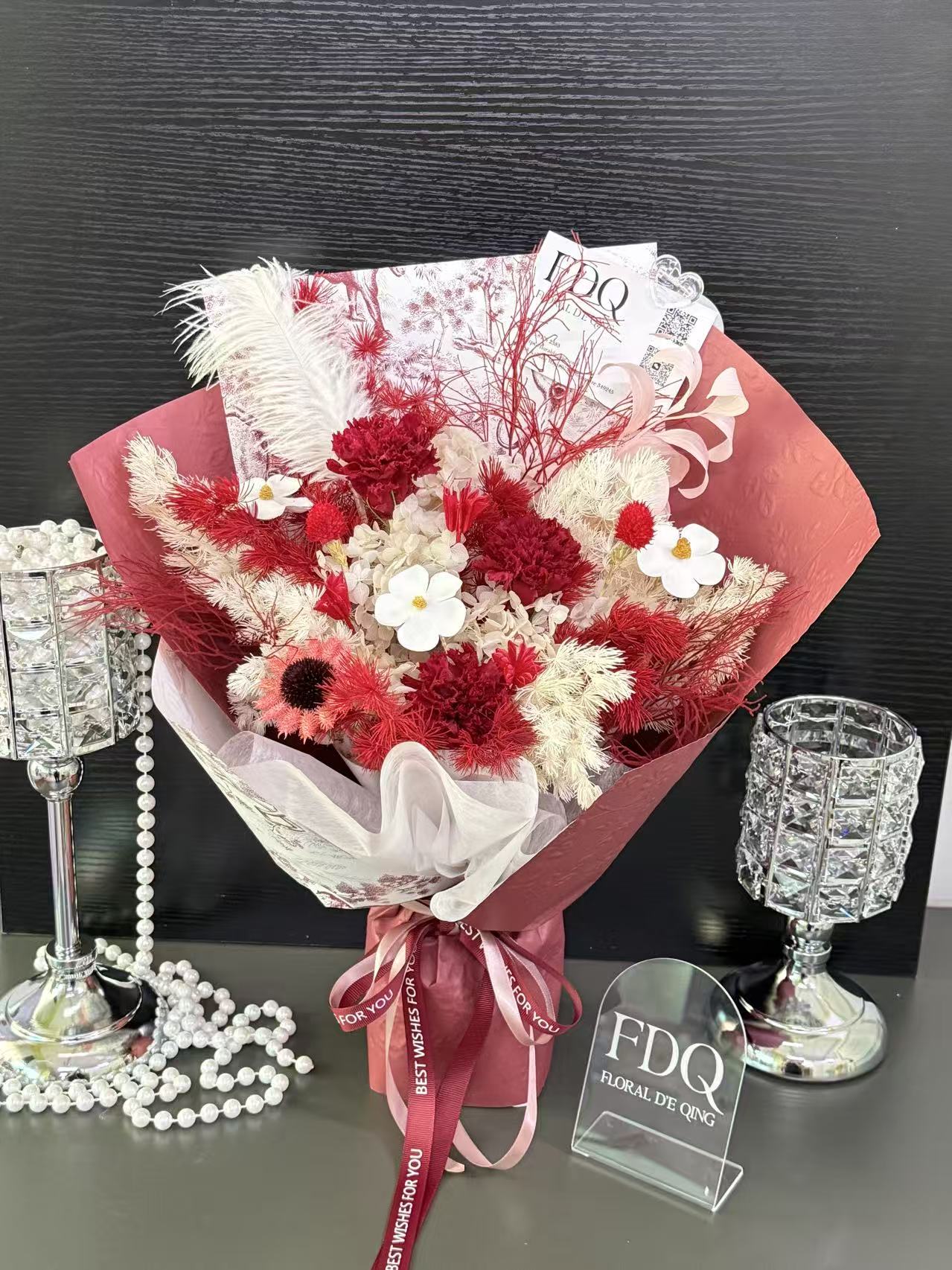 Red Carnation Little Preserved Flowers