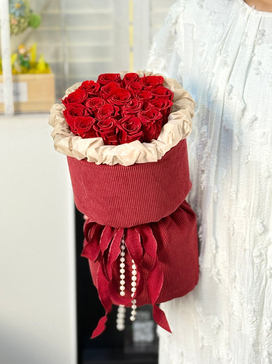 Velvet Rouge Preserved Rose Bouquet (PF 26)