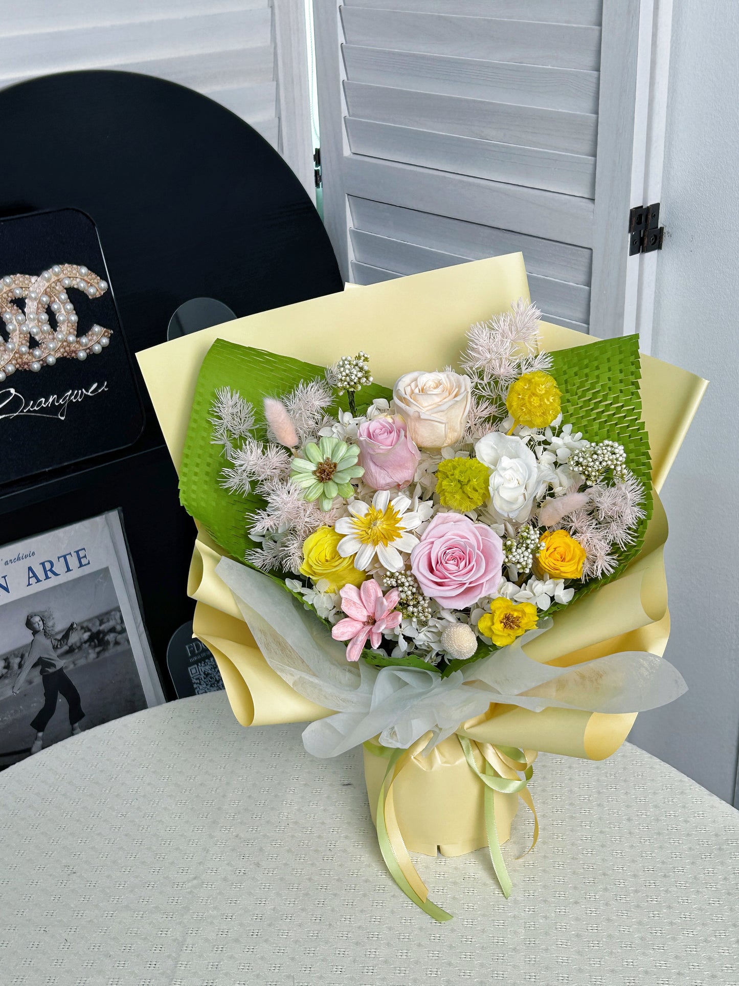 Spring Whisper – Pastel Preserved Flower Bouquet