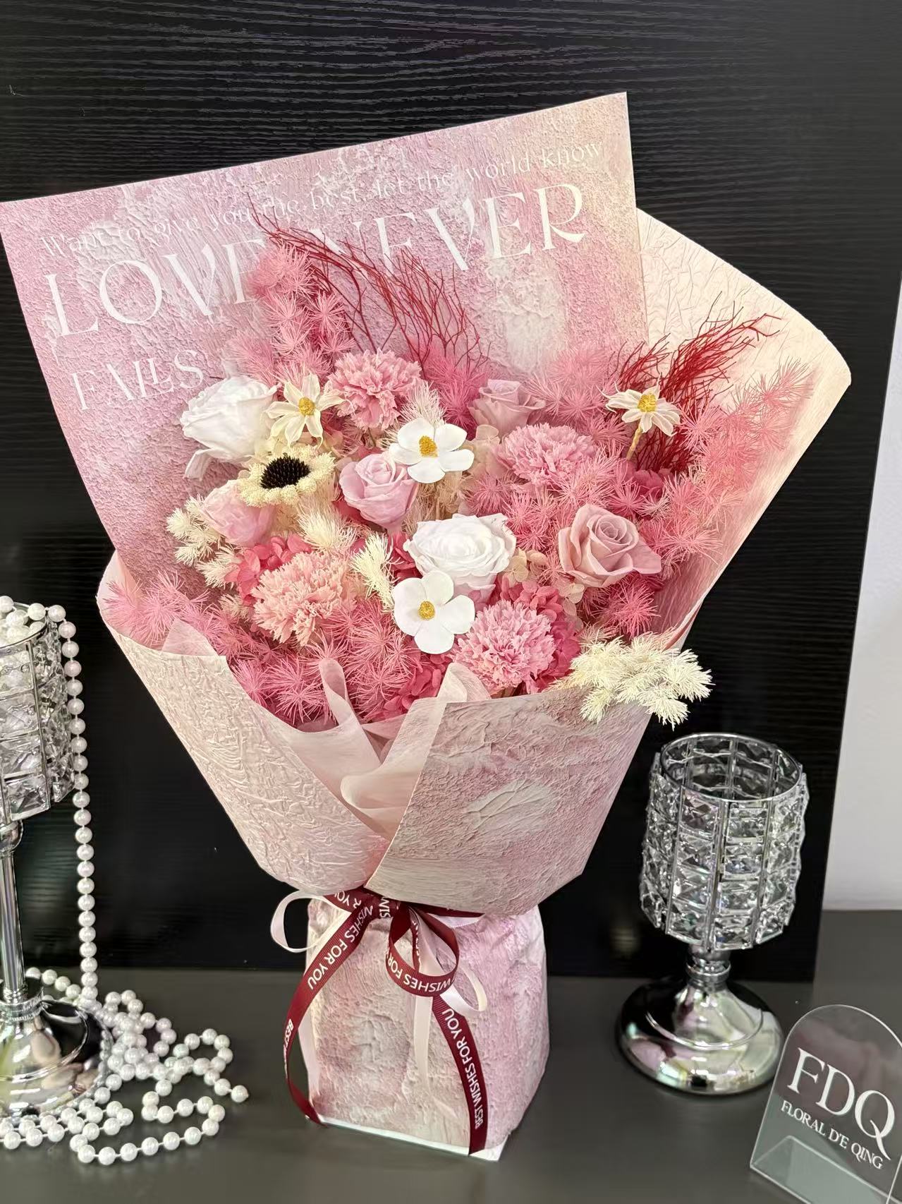 Pink Carnation Preserved Flowers