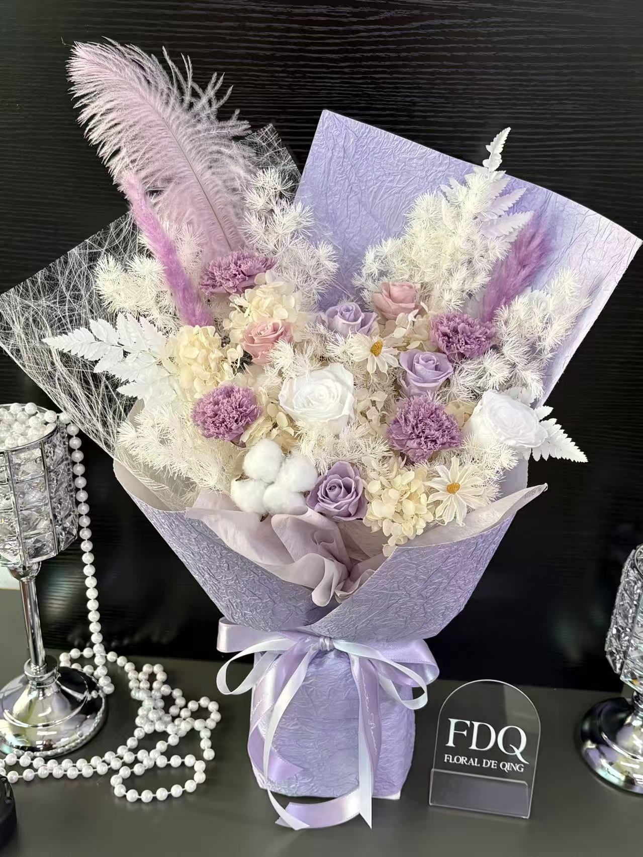Purple Carnation Preserved Flowers