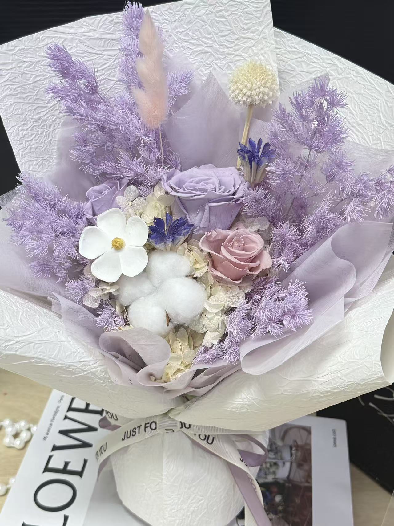 Purple White Little Preserved Flowers