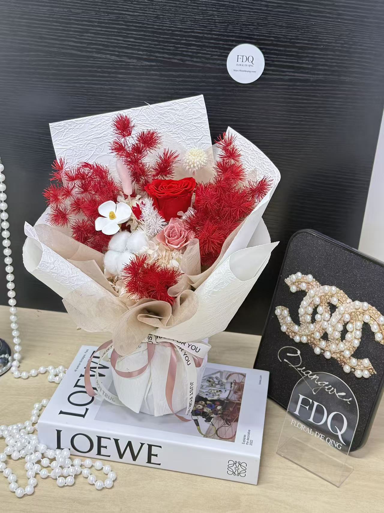 Red White Little Preserved Flowers