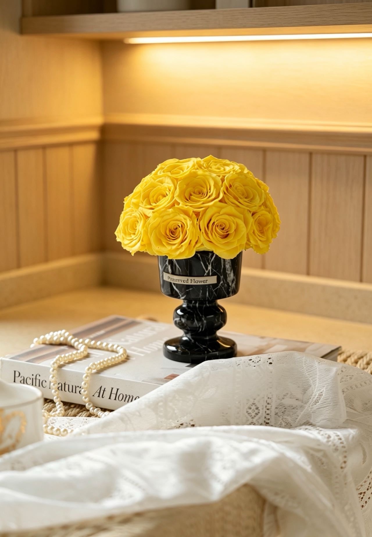 Travertine Preserved Flower Home Decor