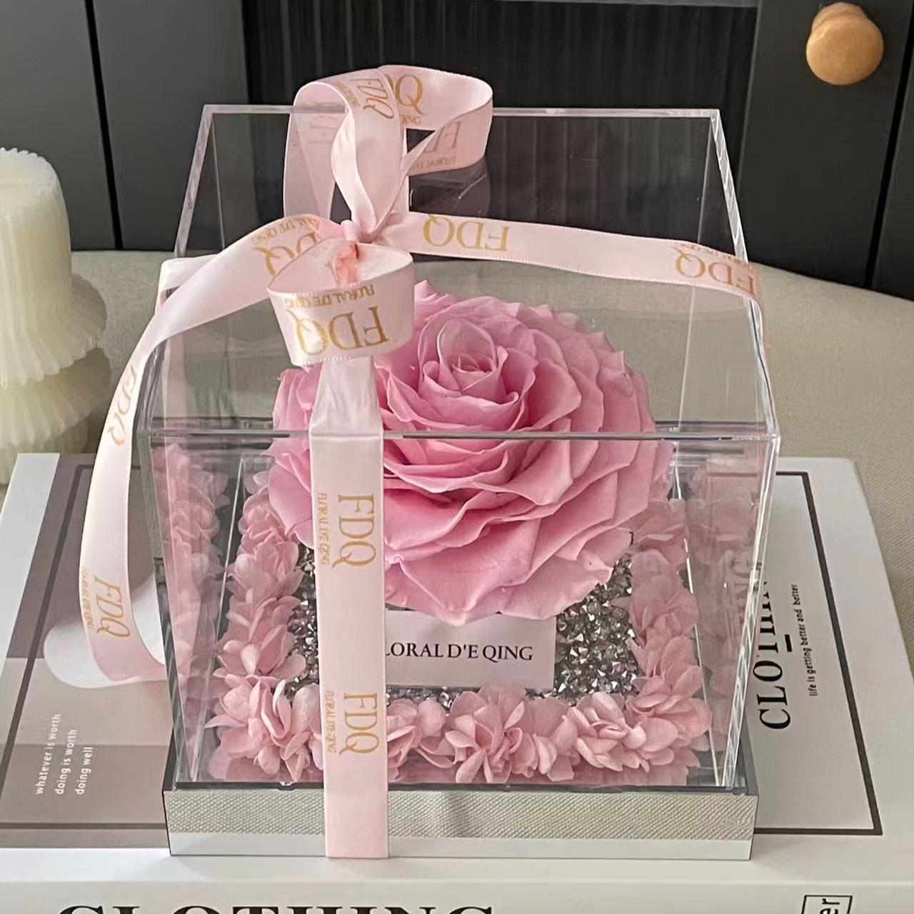 FDQ – Single Preserved Rose Acrylic Box