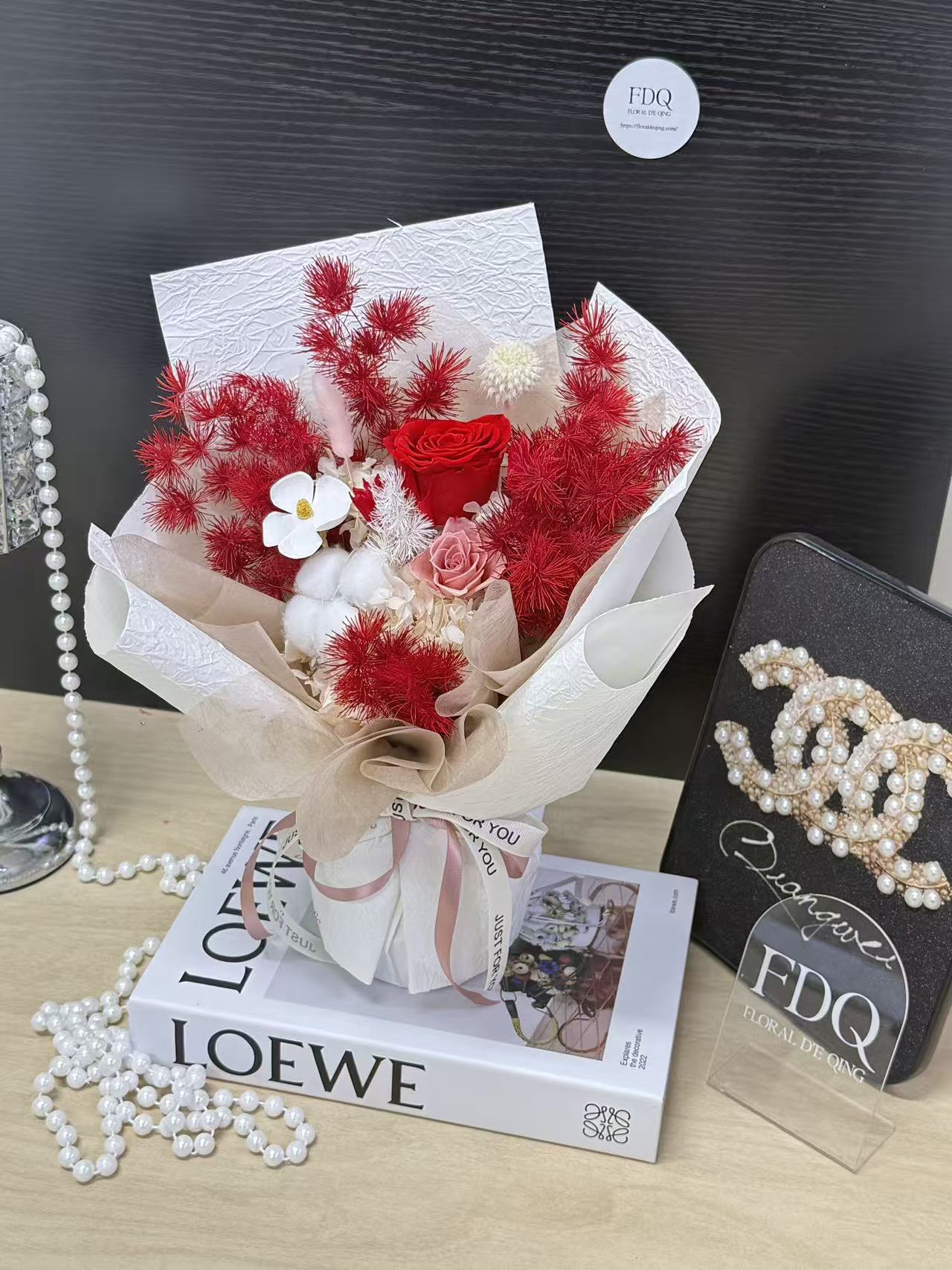 Red White Little Preserved Flowers