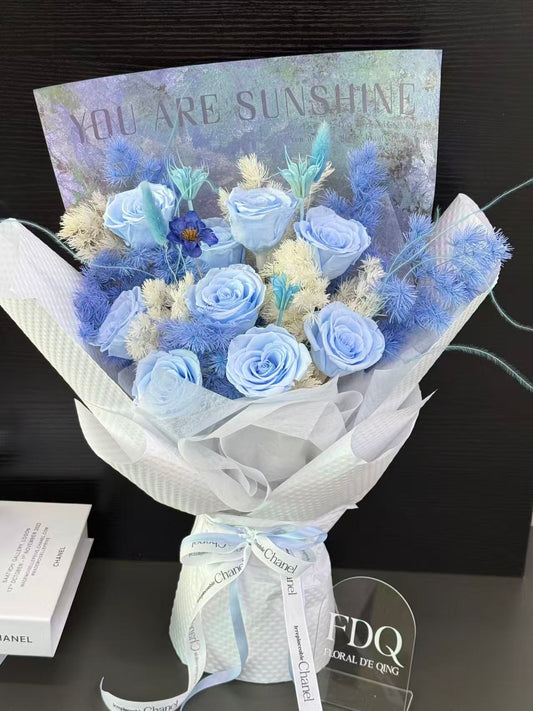 Blue series Preserved Flower Bouquet