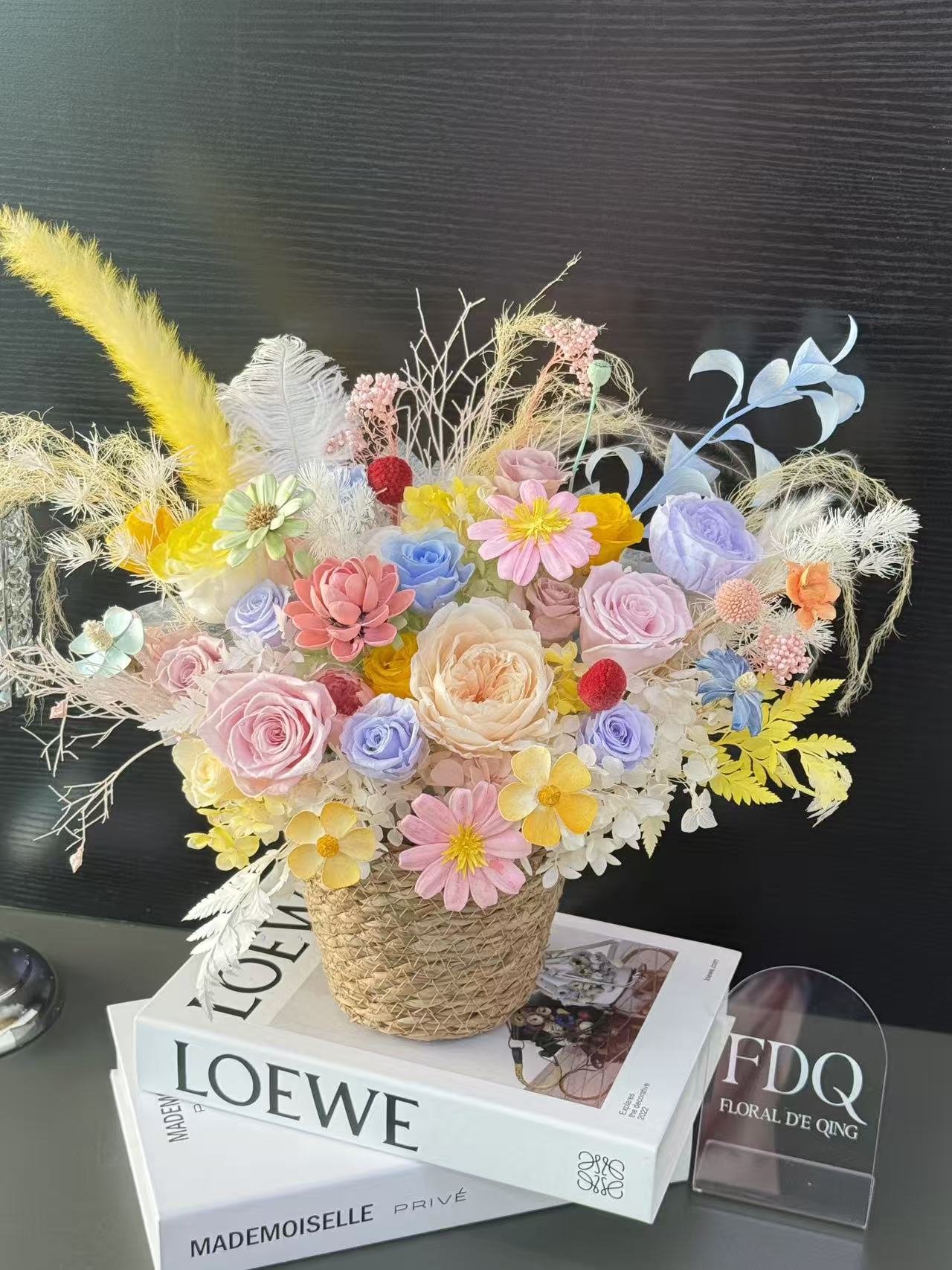Preserved Flower Basket