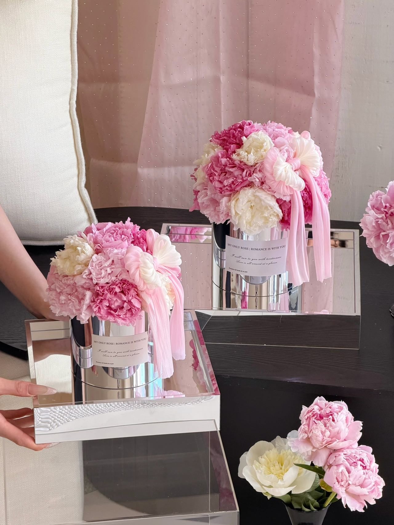 Preserved Peony Bucket Bouquet