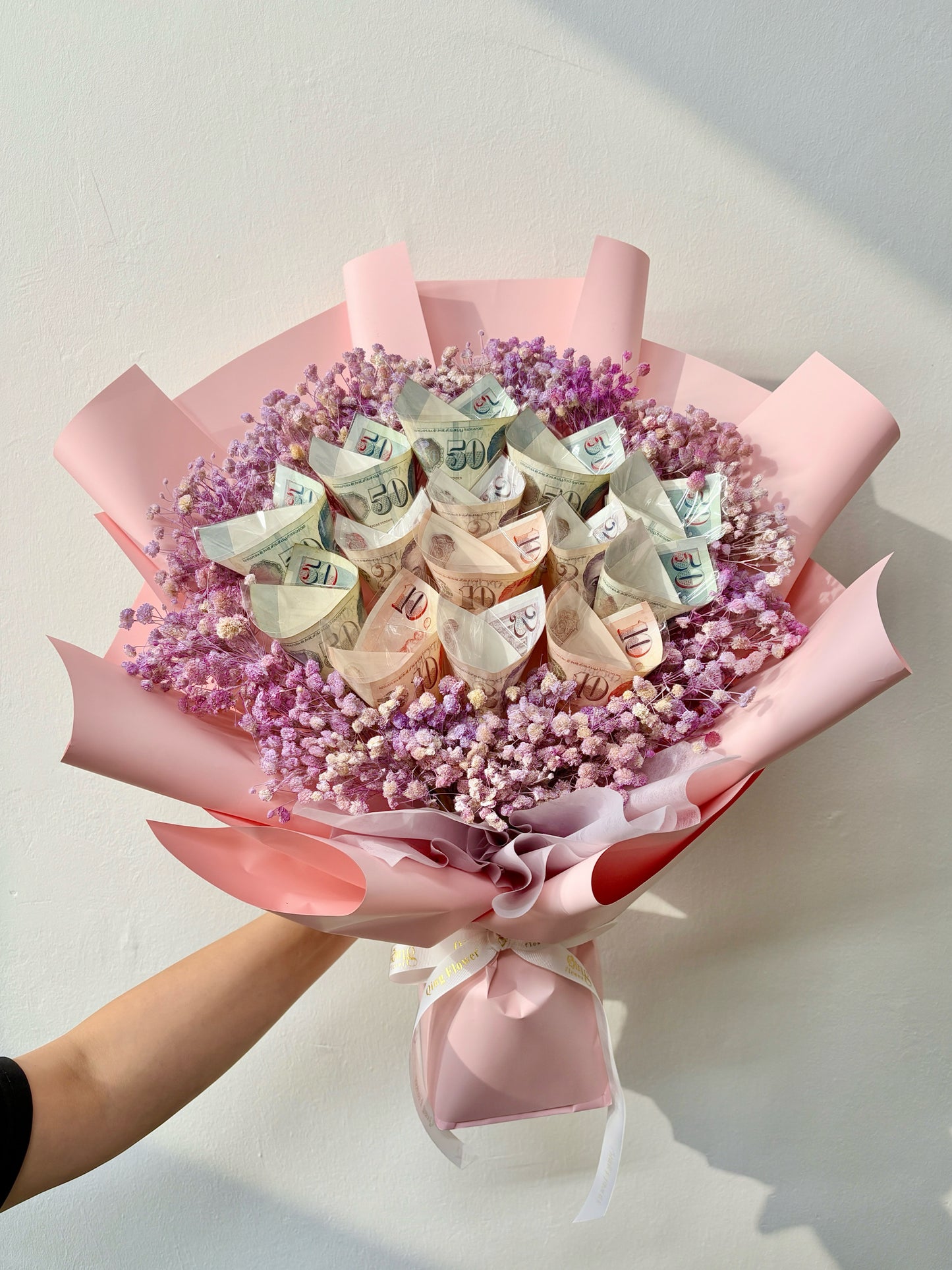 Money Flower Bouquet with Gypsophila