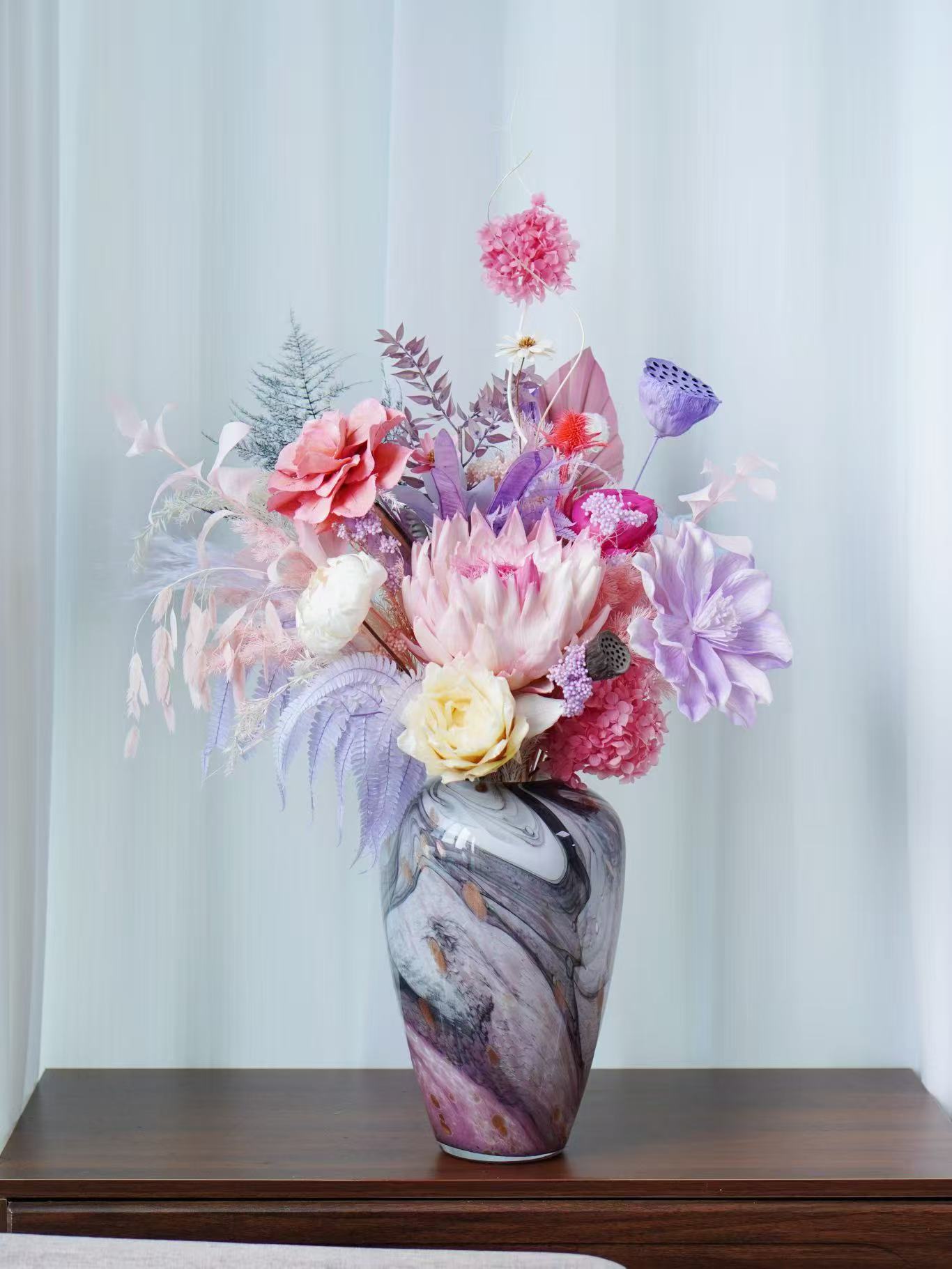 Pink Mist Rain Preserved Flower (PF 11)