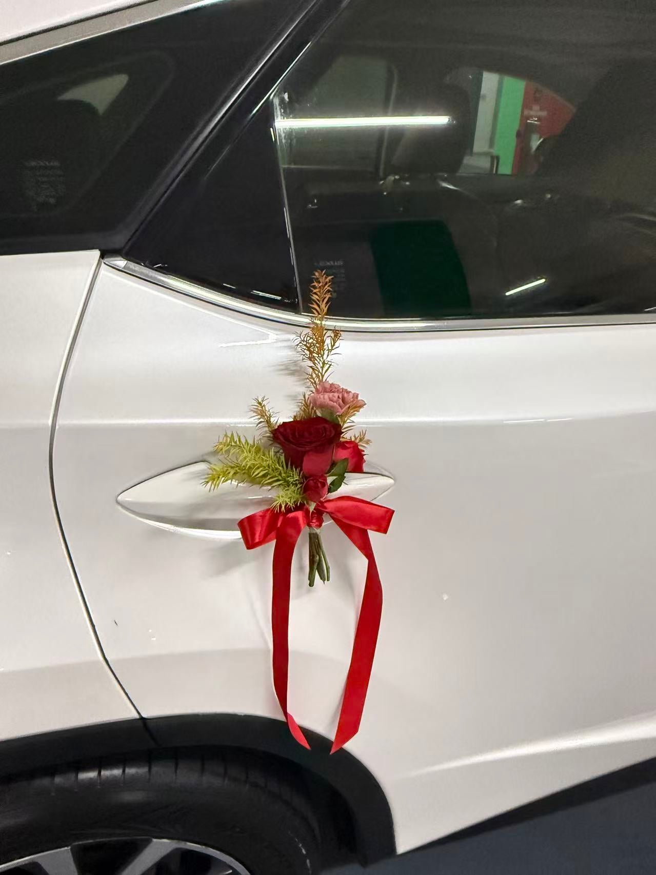 Blush Romance Wedding Car Floral Decoration (Wedding)