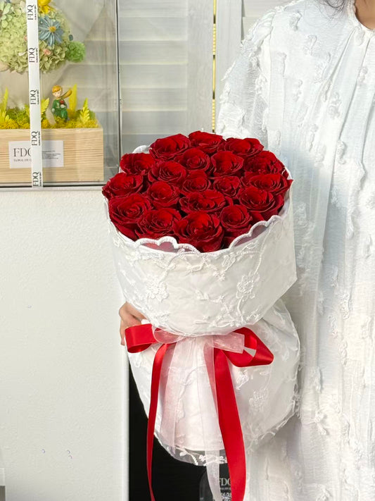 Eternal Scarlet Preserved Flower (18-20 roses)（PF 19)