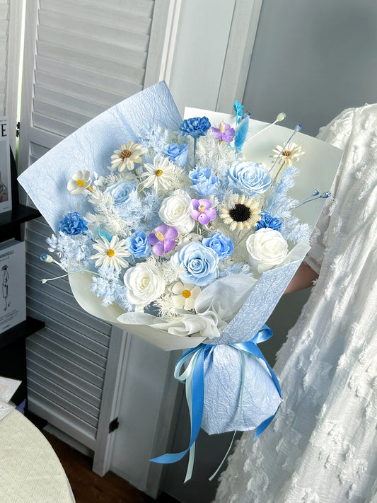 Azure Whisper – Preserved Flower Bouquet