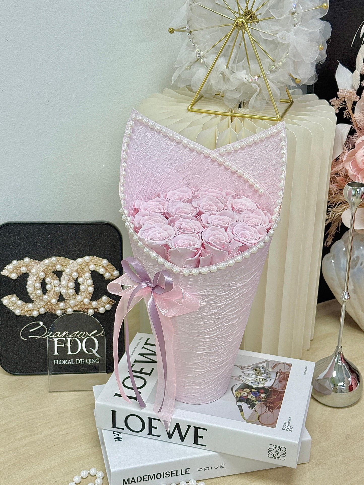 Pink 520 Preserved Rose Bouquet – Pearl Edition