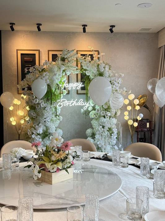 White & Green Birthday Floral Decoration （FD 05）