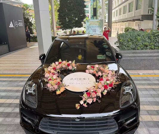 Blush Romance Wedding Car Floral Decoration (Wedding)