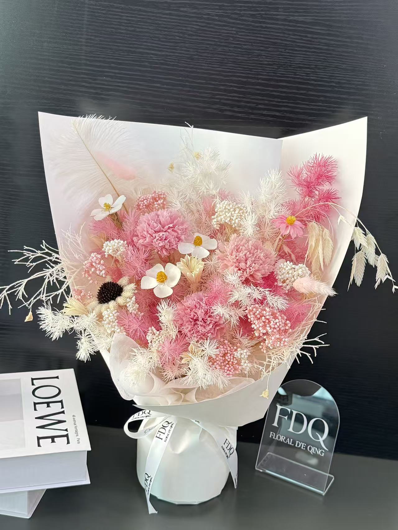 Pink Carnation Little Preserved Flowers