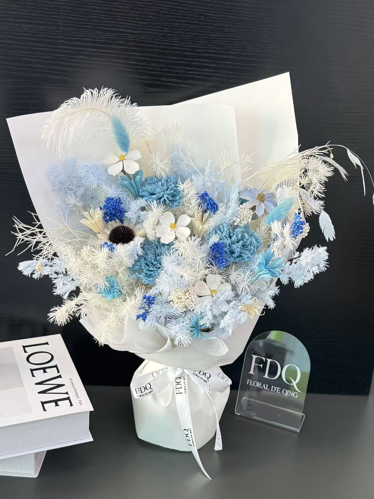 Blue Carnation Little Preserved Flowers