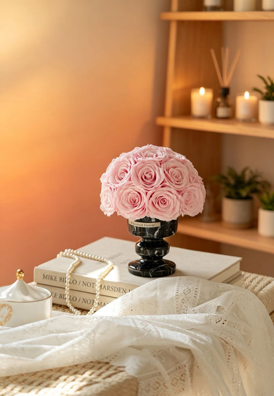 Travertine Preserved Flower Home Decor