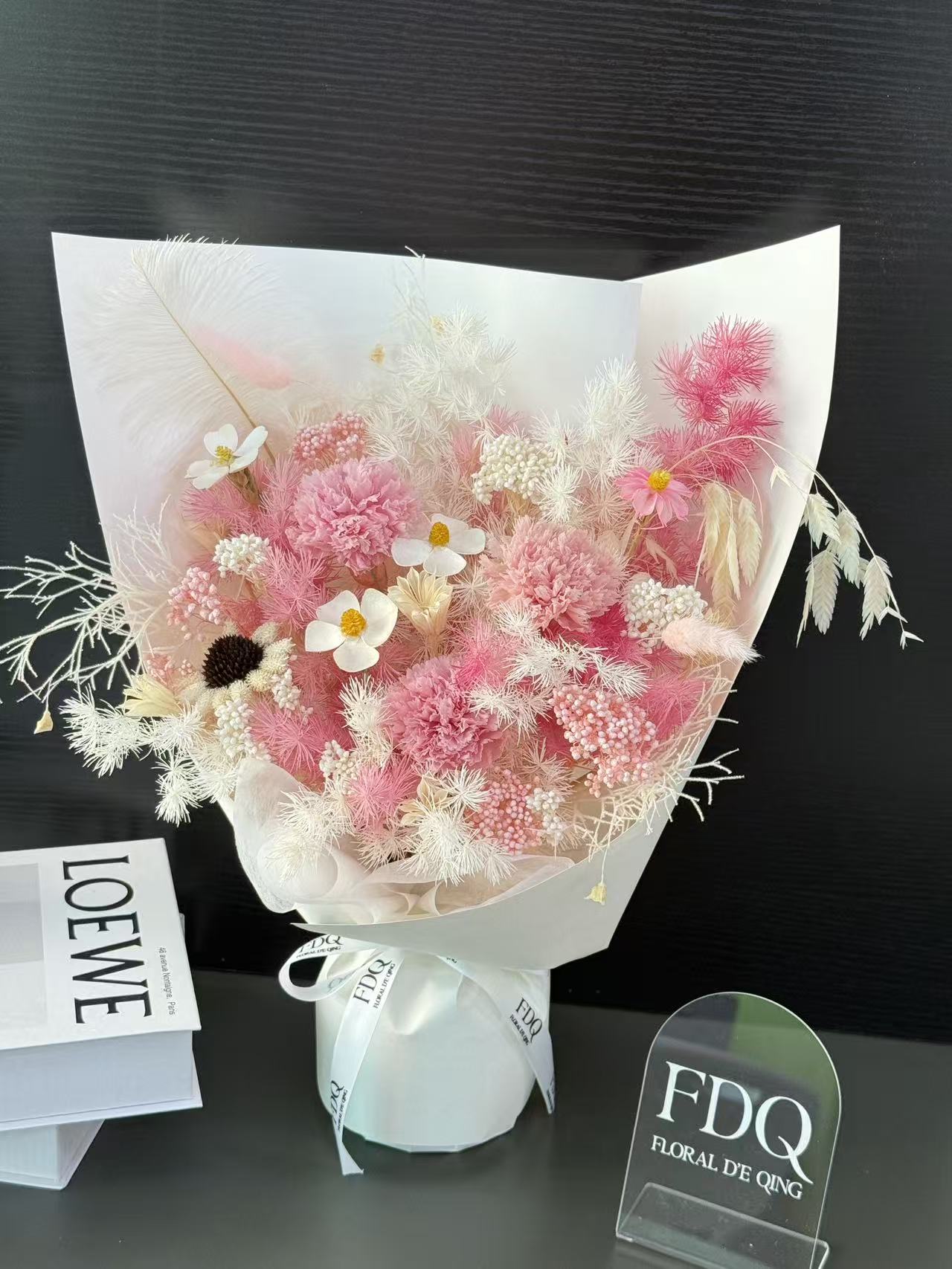Pink Carnation Little Preserved Flowers